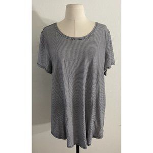 Lululemon Tonka Stripe Black White Short Sleeve Scoop Neck Love Tee Women’s 18